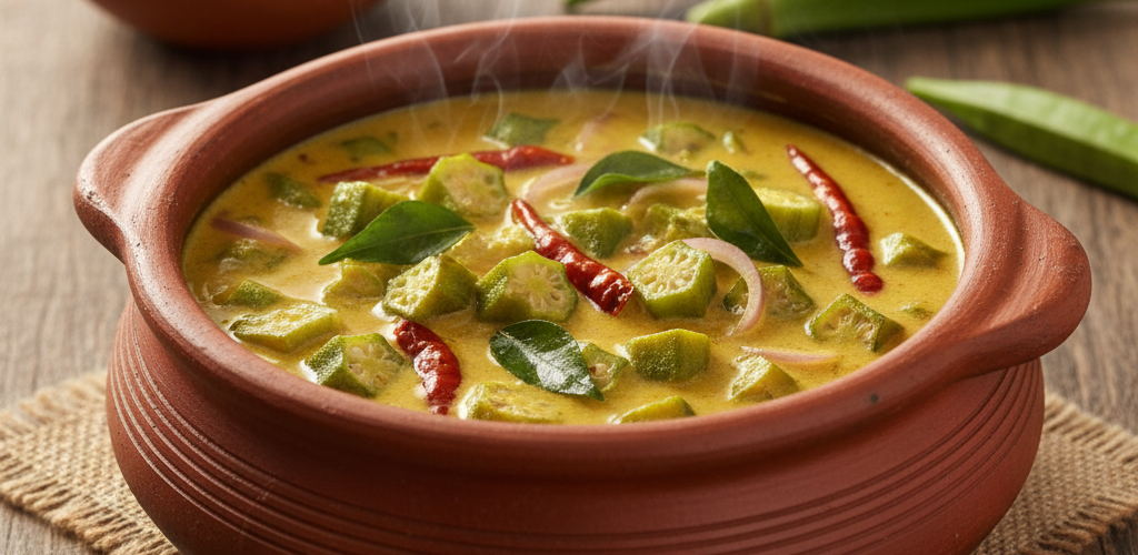 Quick Sri Lankan Okra Curry Recipe with Fresh Organic Produce