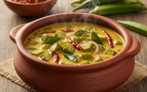 Quick Sri Lankan Okra Curry Recipe with Fresh Organic Produce
